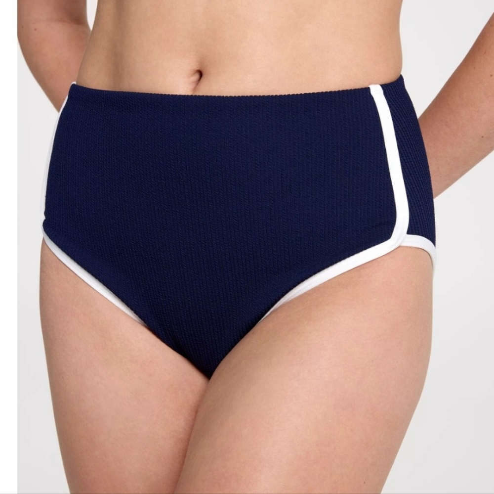 CALIA Tipped High Rise Bikini Swim Bottoms
